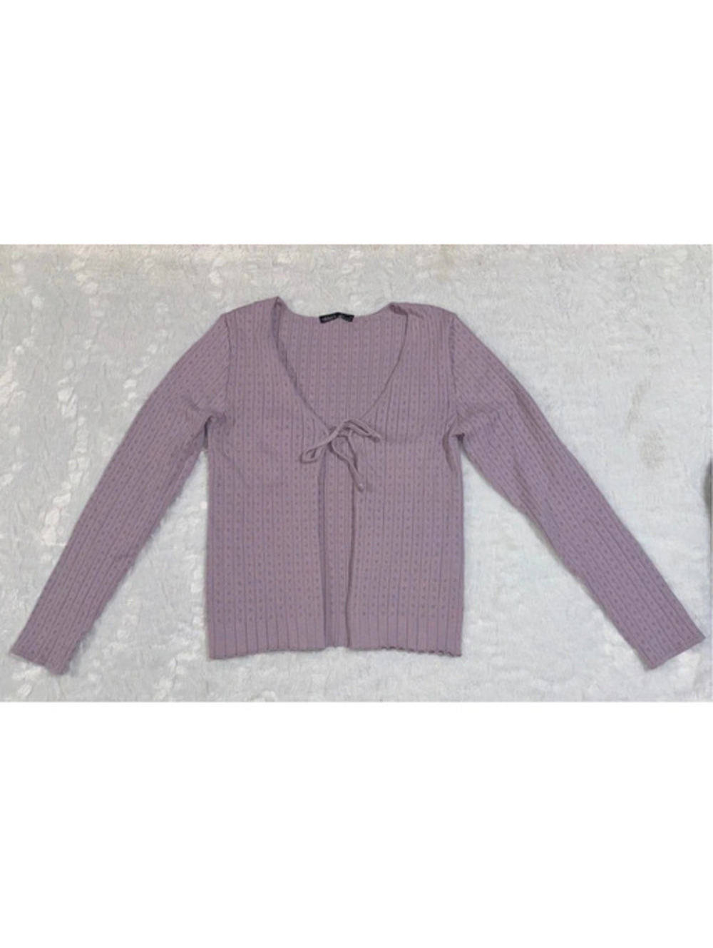 Sweater cardigan with tie front